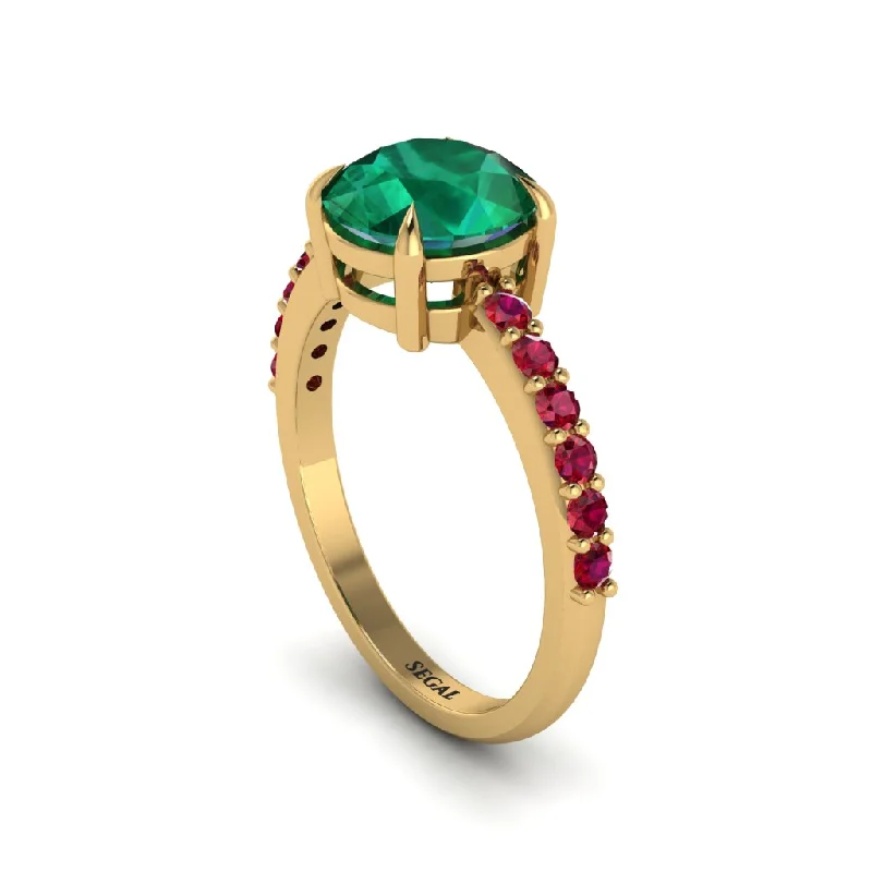 Rose Gold Engagement Ring-Traditional Emerald Engagement Ring - Elaine No. 49