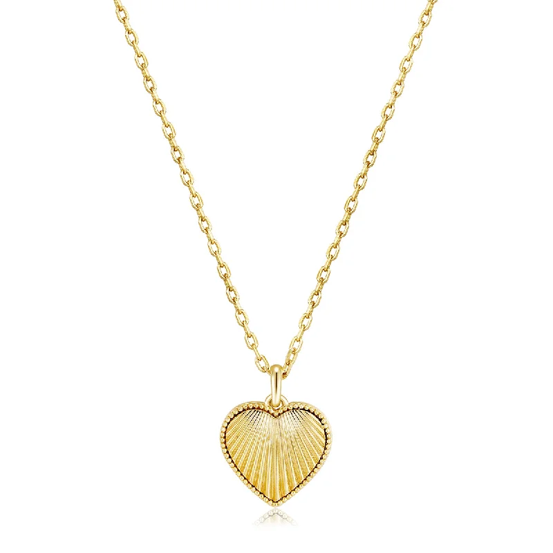 Layered Necklace for Special Occasions-Gold Vermeil Scalloped Heart Necklace