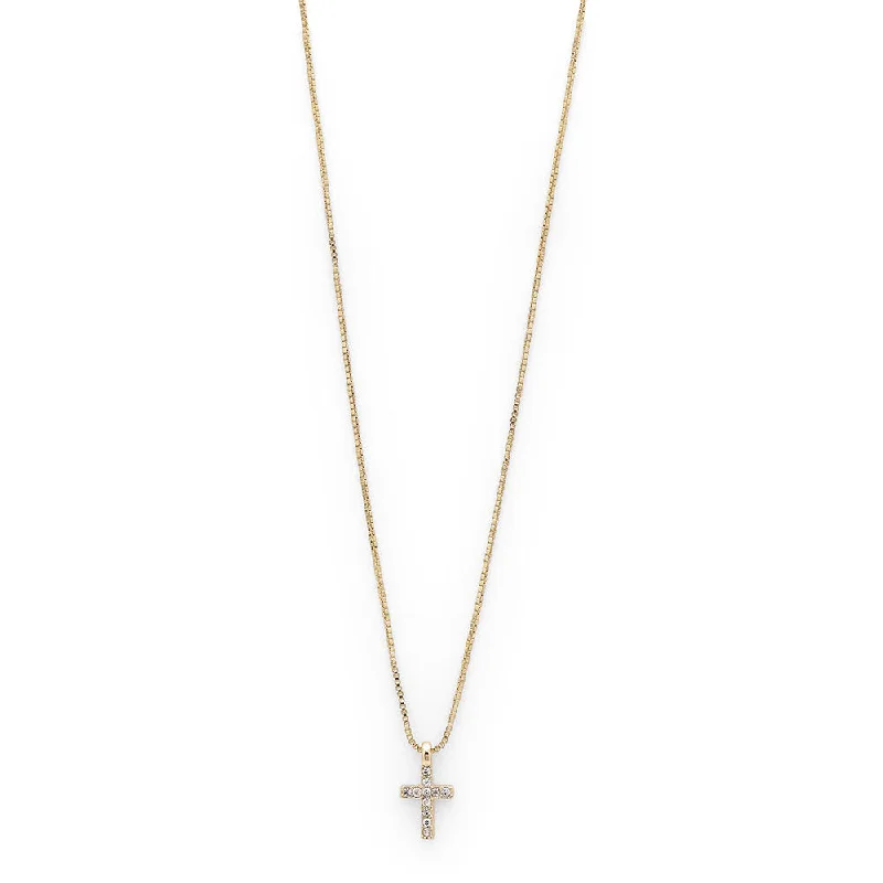 Designer Necklace for Fashion Lovers-Clara Cross Gold Plated Crystal Necklace