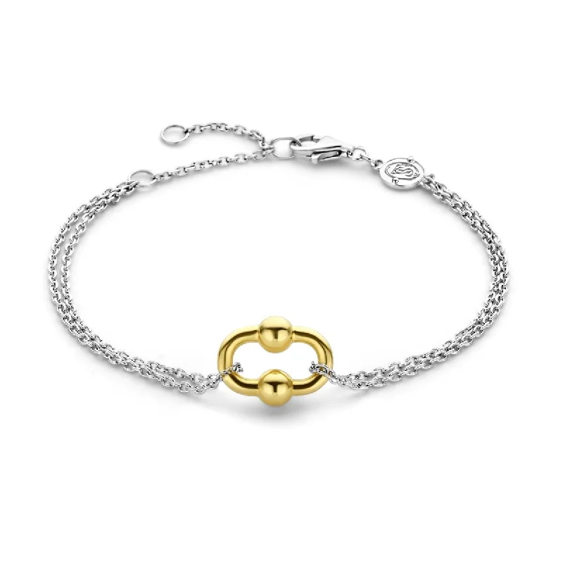 Elegant Bracelet for Day and Night Wear-GOLD PLATED STERLING SILVER ADJUSTABLE BRACELET WITH OPEN LINK