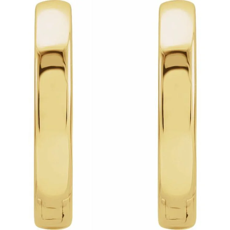 Simple Diamond Earrings-14K Yellow Hinged 16 mm Hoop Earrings