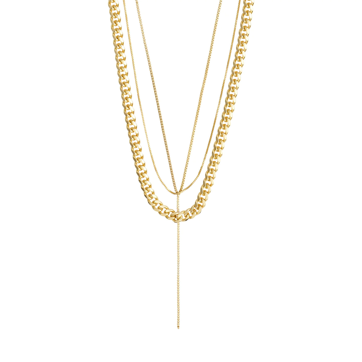 Elegant Silver Necklace for Formal Occasions-Create Gold Plated 3-in-1 Necklace