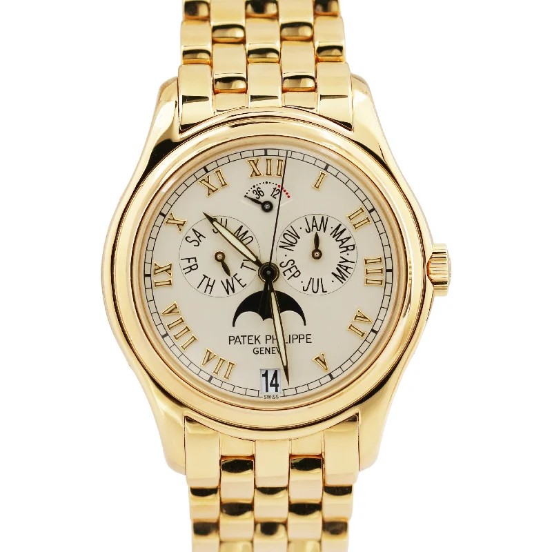 Automatic Watches for Collectors-Patek Philippe Annual Calendar Moonphase 18K Yellow Gold 37mm Watch 5036/1J BOX