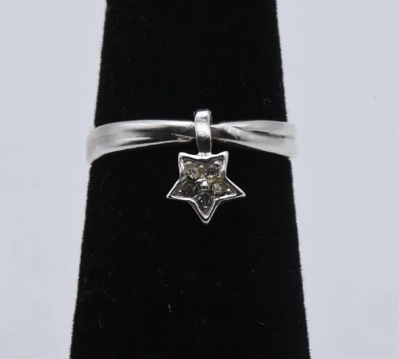 Stylish Wedding Band for Women-Sterling Silver Adjustable Star Charm Toe Ring