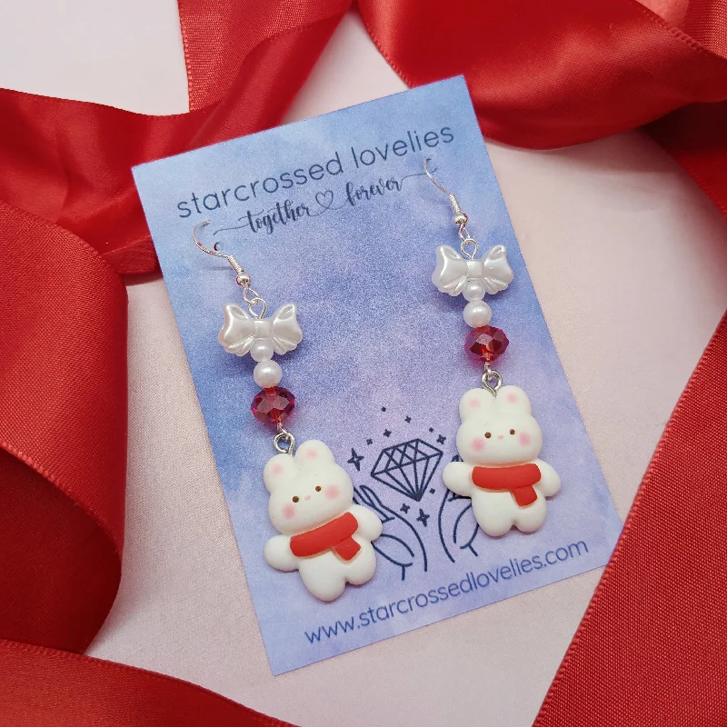 Stud Earrings for Every Day-Winter Bunny Earrings