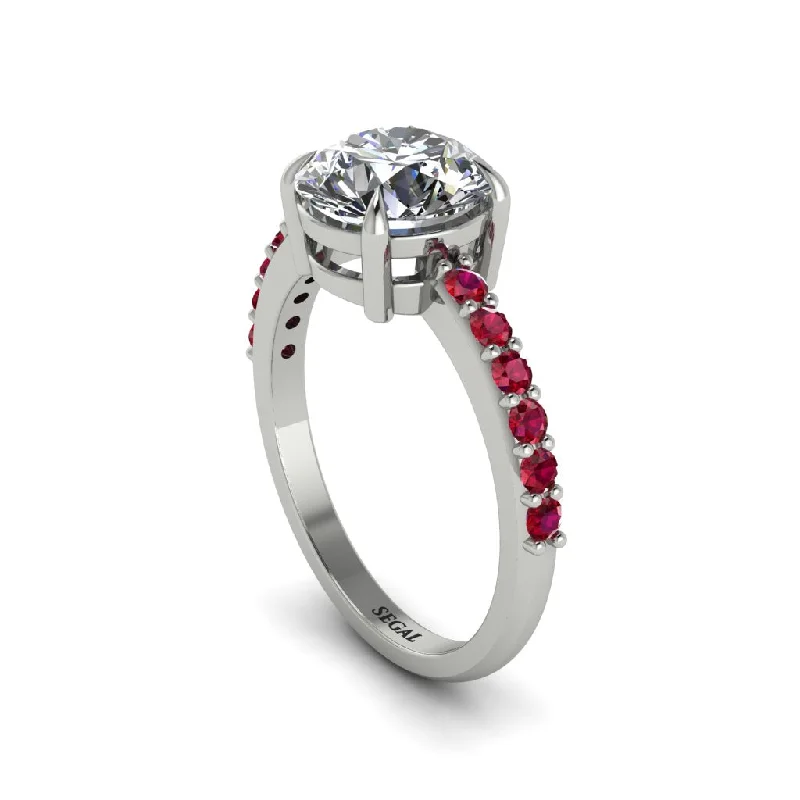 Unique Gemstone Ring-Traditional Diamond Engagement Ring - Elaine No. 48