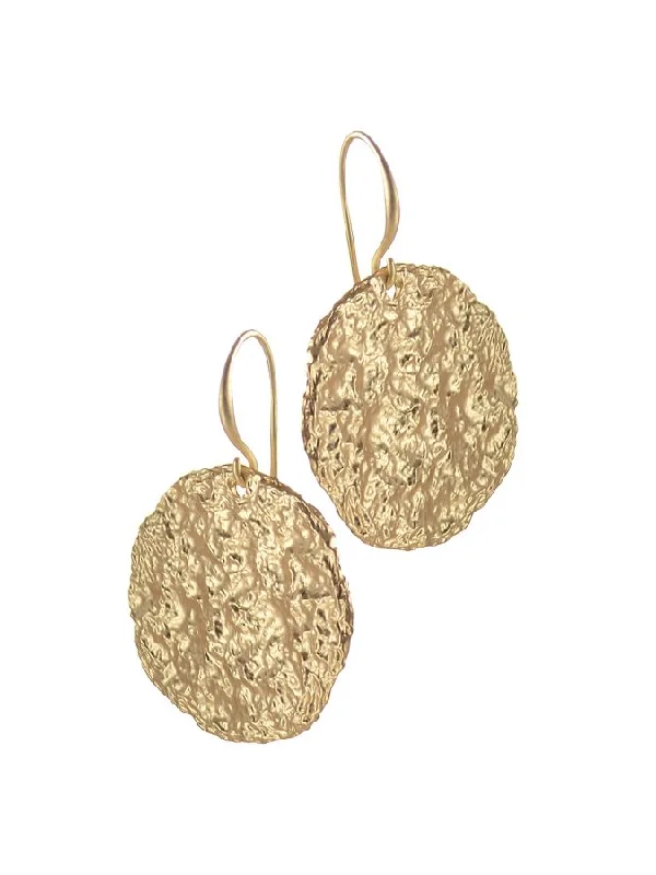 Trendy Earrings for Young Adults-Hot Tomato Waning Moon Earrings in Matte Gold