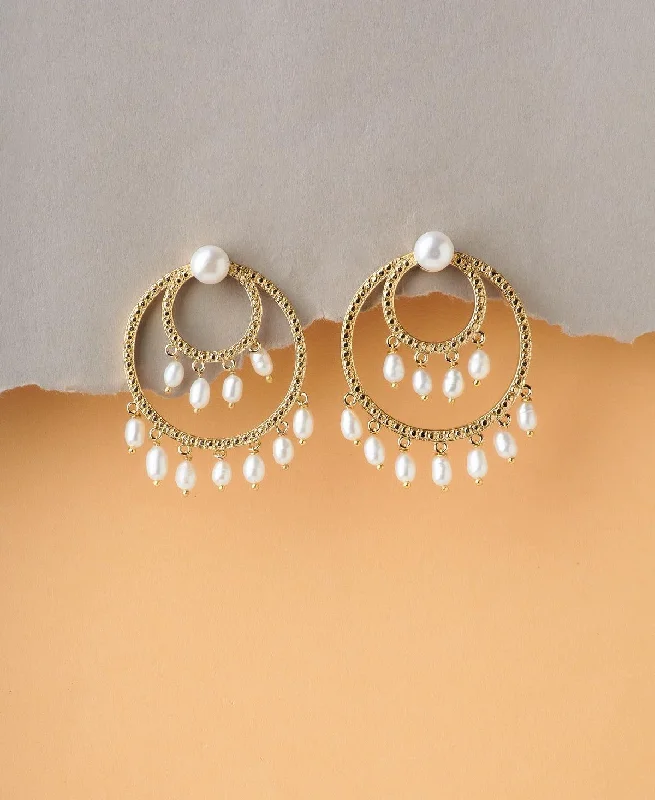 Chic Pearl Earrings for Dinner Parties-Trendy Real Pearl Jhumki Earring