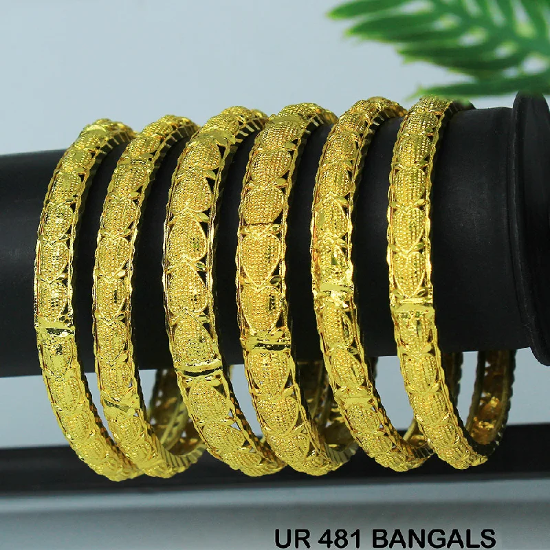 Multi-Stone Bangles for Bold Fashion-Mahavir Forming Gold Plated Bangle Set - UR BANGALS 481