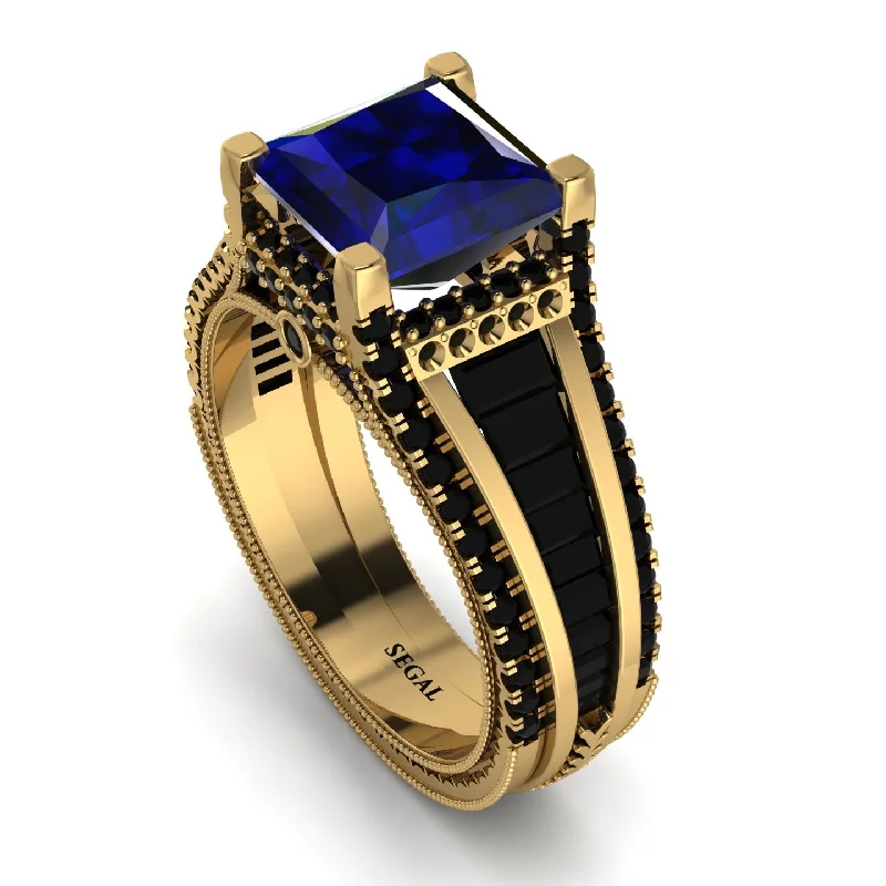 Large Ring with Gemstone for Fashion-Princess Geometric Sapphire Engagement Ring - Marilyn No. 43