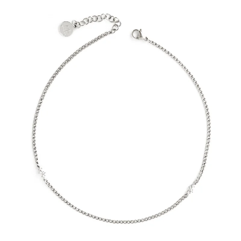 Wedding Necklace for Brides-Strada Silver Necklace