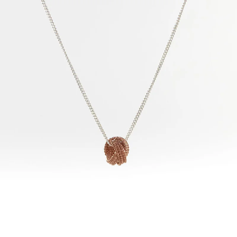 Chic Gold Necklace for Fashionistas-Rose Gold Vermeil Knot Necklace