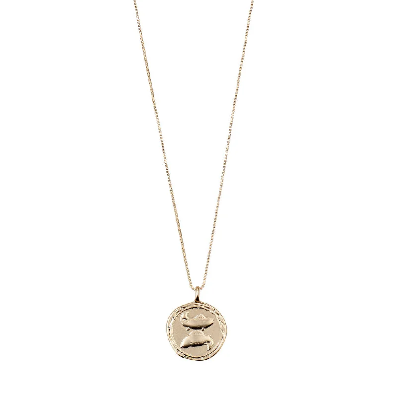 Long Chain Necklace for Layering-Pisces Gold Plated Necklace