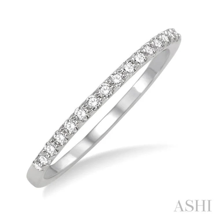 Elegant Diamond Wedding Ring-1/5 Ctw Round Cut Diamond Wedding Band in 14K White Gold