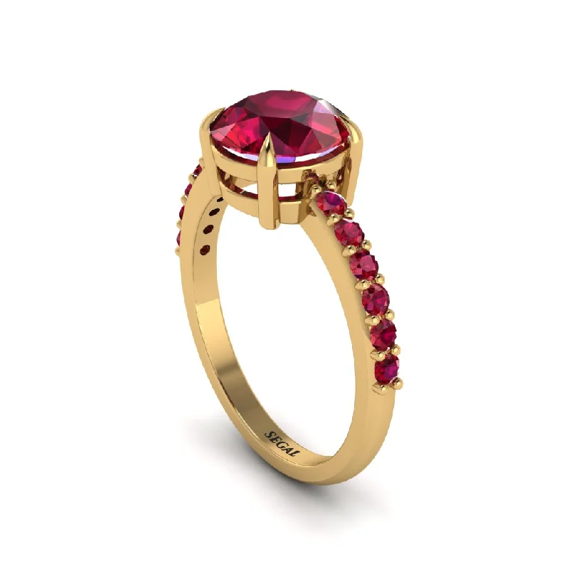 Custom Ring for Proposal-Traditional Ruby Engagement Ring - Elaine No. 55