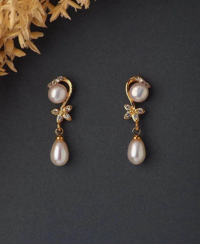 Statement Earrings for Bold Looks-Trendy Pearl Hanging Earring