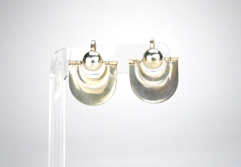 Elegant Stud Earrings for Weddings-Art Deco Ball Pendant Earrings