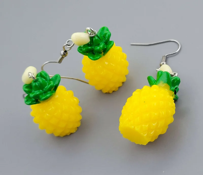 Elegant Gold Earrings for Brides-Barnyard Finds: Pineapple Earrings