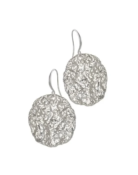 Classic Diamond Earrings-Hot Tomato Waining Moon Earrings in Matte Silver