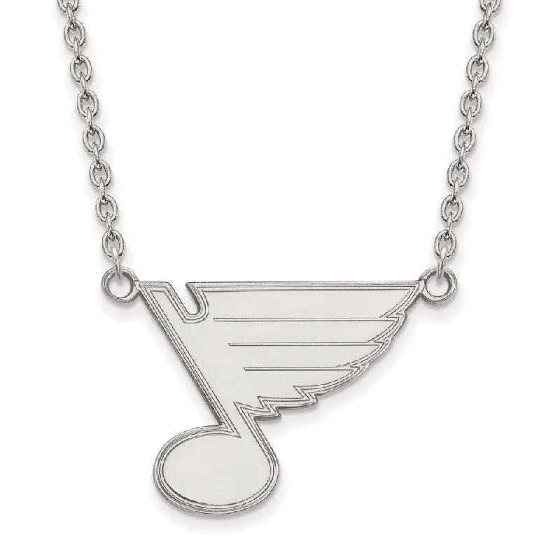 Beautiful Gold Necklace for Gifts-Sterling Silver NHL St. Louis Blues Large Necklace, 18 Inch