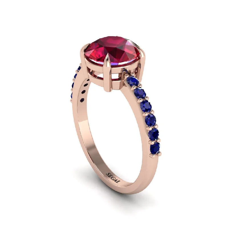 Birthstone Ring for Custom Jewelry-Traditional Ruby Engagement Ring - Elaine No. 71