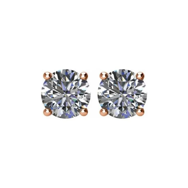 Bohemian Earrings for Fashion Lovers-14K Rose 1 1/2 CTW Natural Diamond Stud Earrings