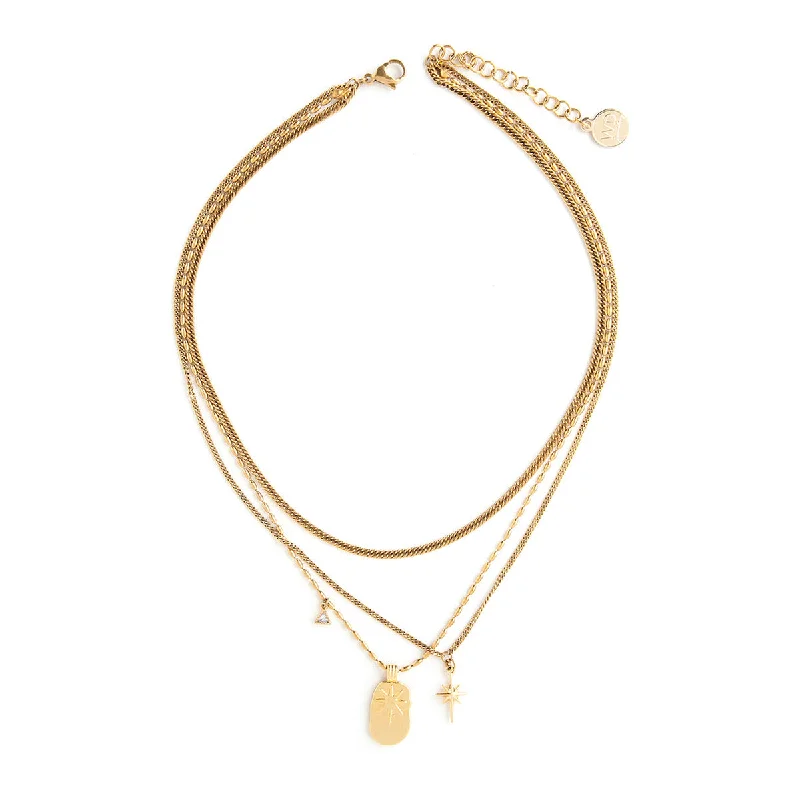 Leather Necklace for Casual Look-Paola Gold Necklace