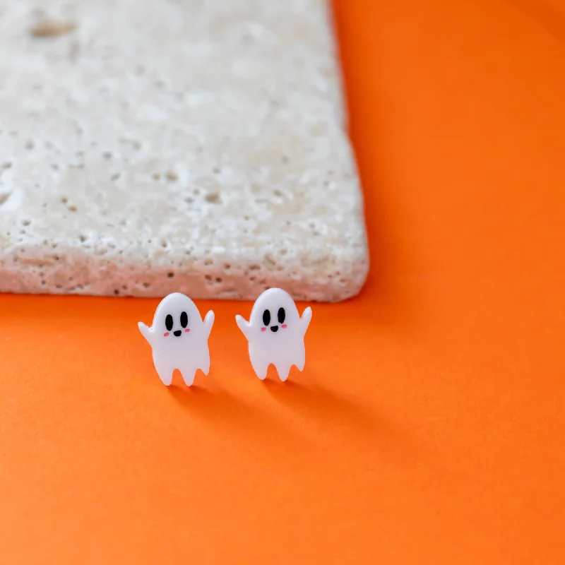 Silver Earrings for Elegant Looks-Cute Ghost Earrings