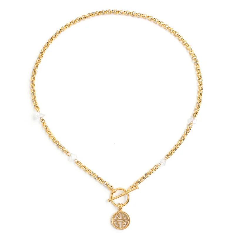 Gold Necklace with Initials-Silex Gold Necklace