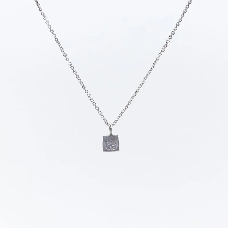 Rose Gold Pendant Necklace for Brides-Love Single Cube Necklace