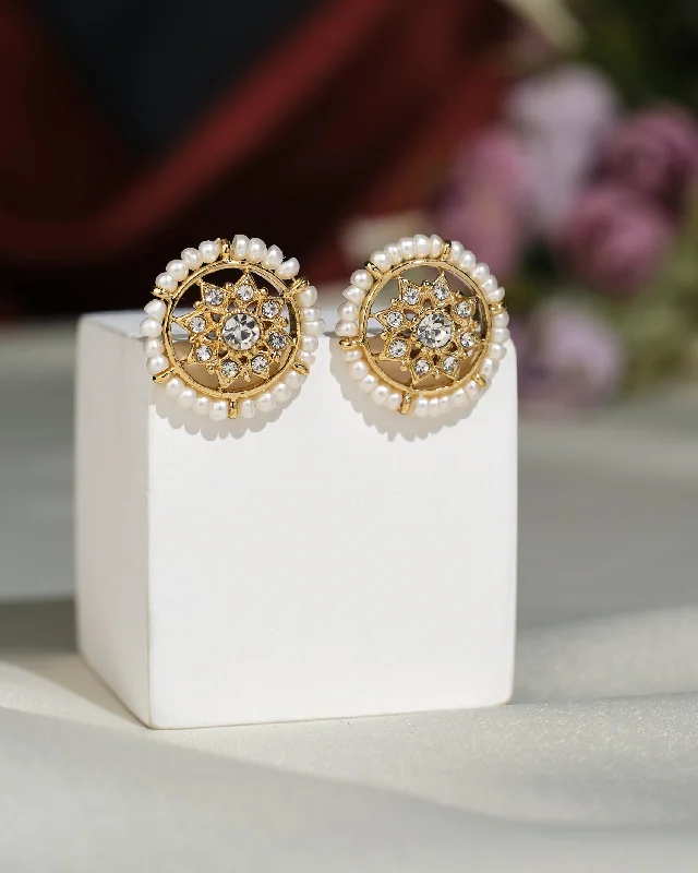 Luxury Gold Earrings for Anniversary-Traditional Beautiful CZ Earrings