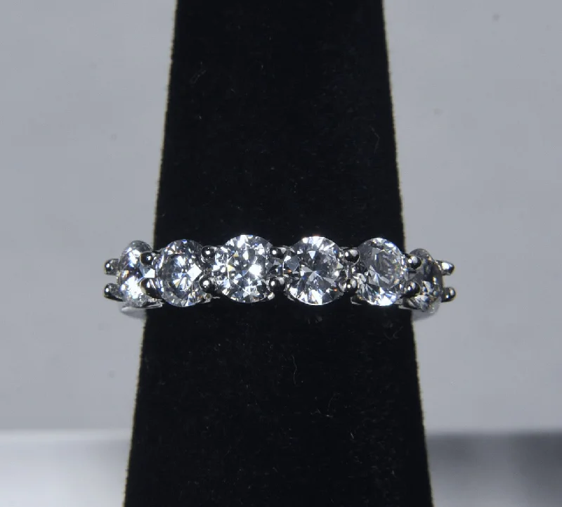 Unique Custom Ring for Special Moments-Sterling Silver Cubic Zirconia Ring - Size 5