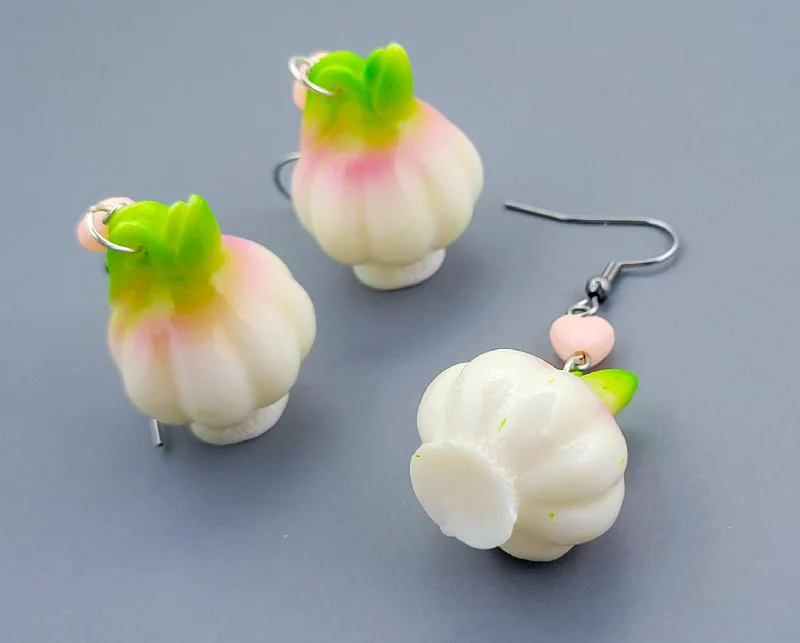 Bold Earrings for Fashionistas-Barnyard Finds: Garlic Earrings