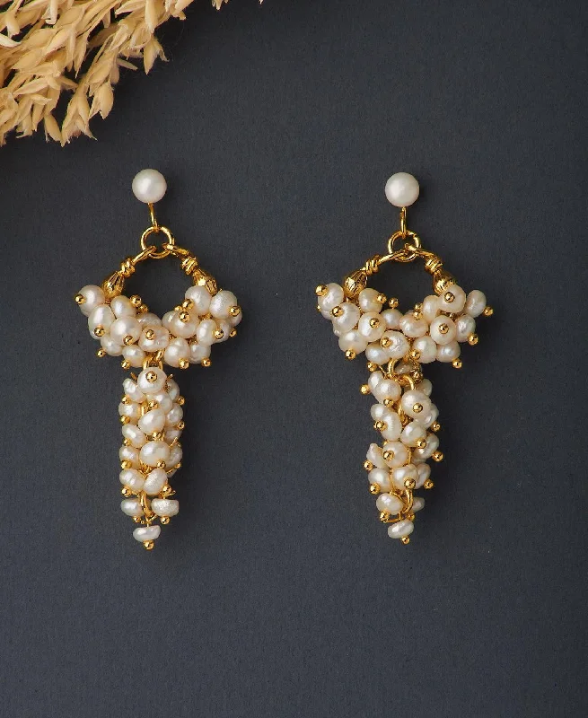 Small Hoop Earrings for Daily Wear-Traditional Banjara Pearl Earring