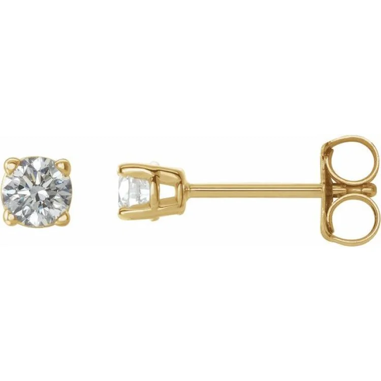 Small Drop Earrings for Casual Style-14K Yellow 1/5 CTW Natural Diamond Stud Earrings