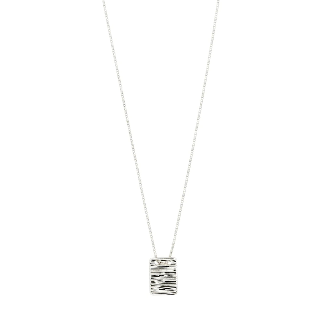 Silver Necklace with Gemstones-Care Square Silver Plated Necklace