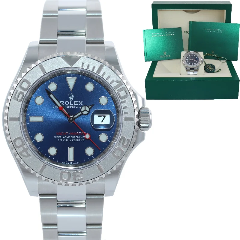 High-End Watches for Investment Pieces-MINT 2023 Rolex Yacht-Master 126622 Steel Platinum Blue Dial 40mm Watch Box