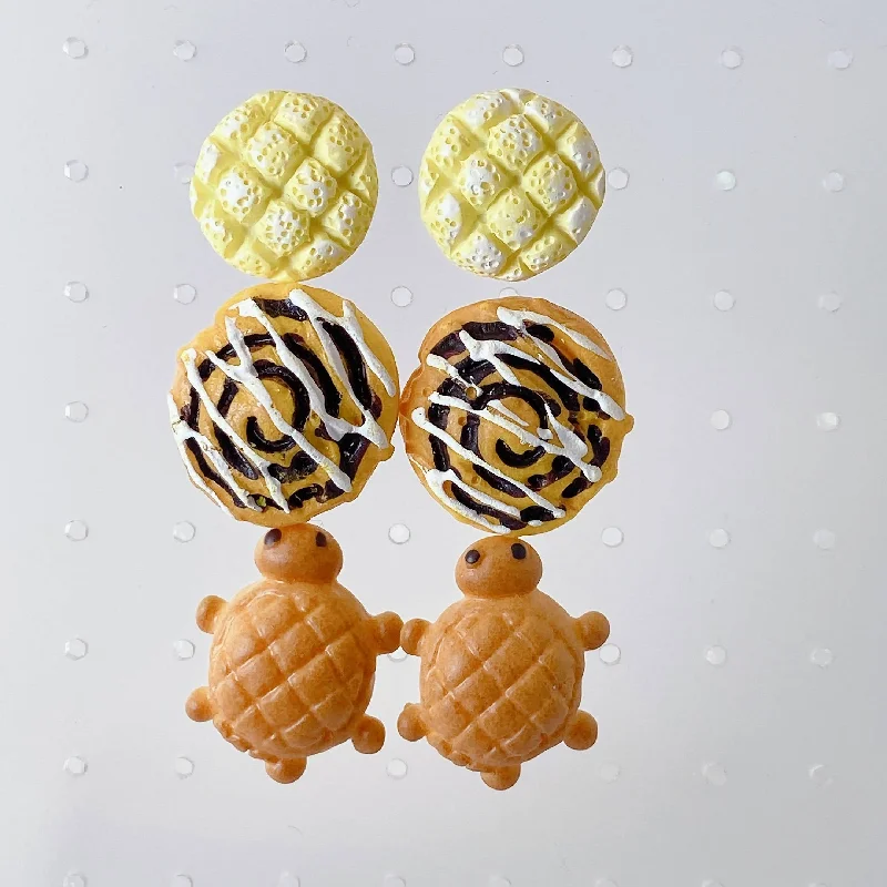 Black and Gold Earrings-Instant Shipping! Baked Goods Earrings (3 Colors)