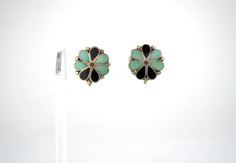 Trendy Stud Earrings for Young Women-Zuni Cactus Flower Earrings