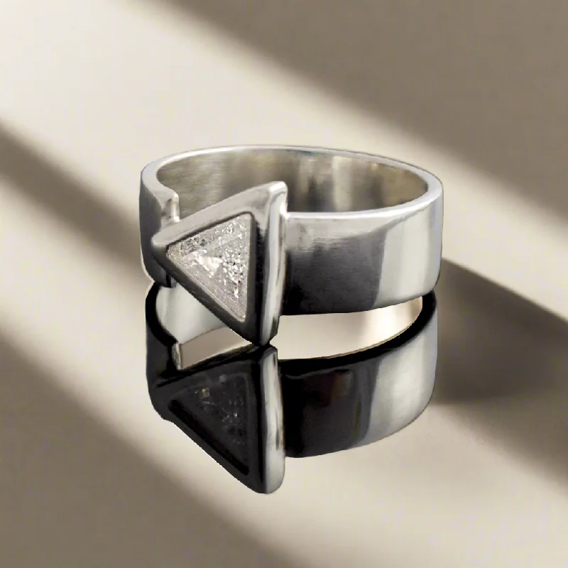 Black Diamond Ring for Men-Ring in Sterling Silver with zircon