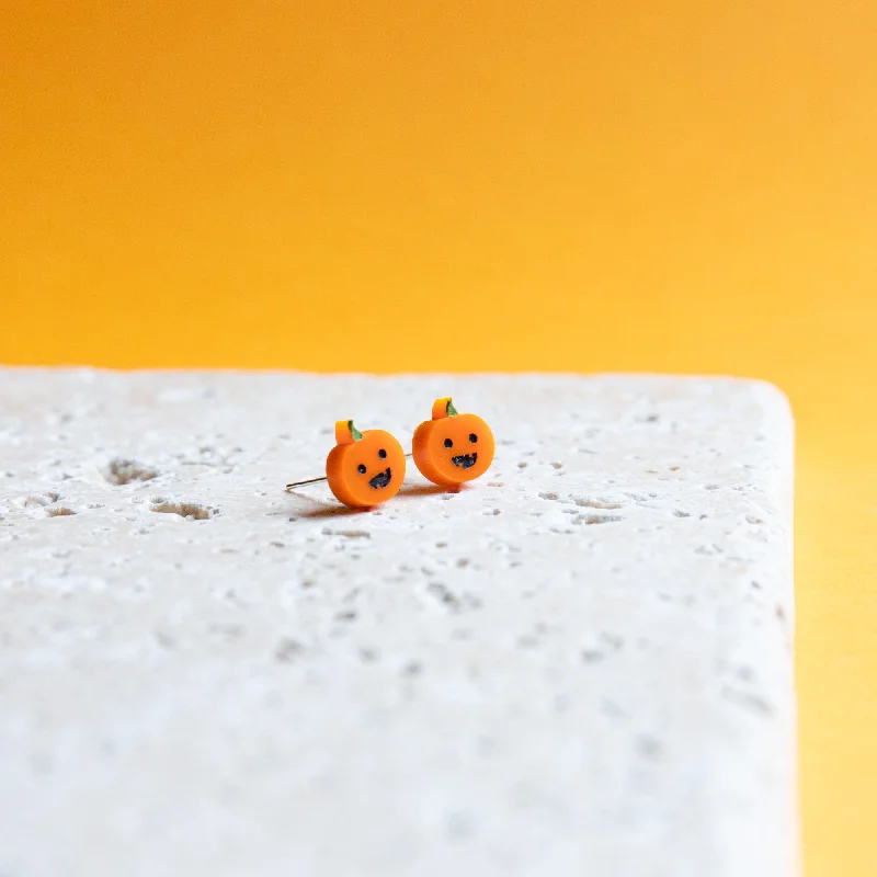 Handmade Earrings for Casual Style-Pumpkin Earrings