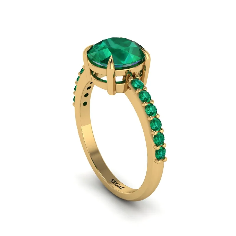 Personalized Couples Ring-Traditional Emerald Engagement Ring - Elaine No. 19